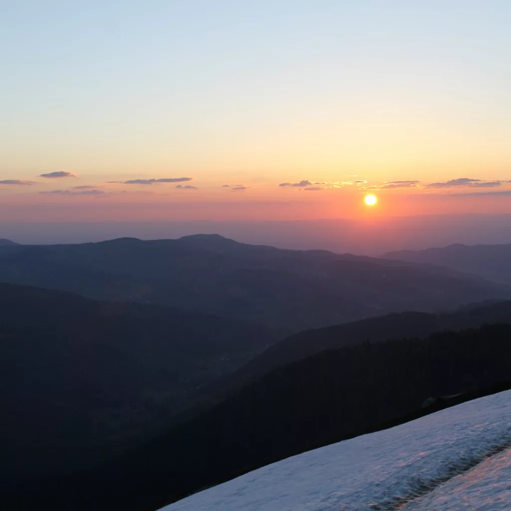 lever de soleil dans les Hautes-Vosges