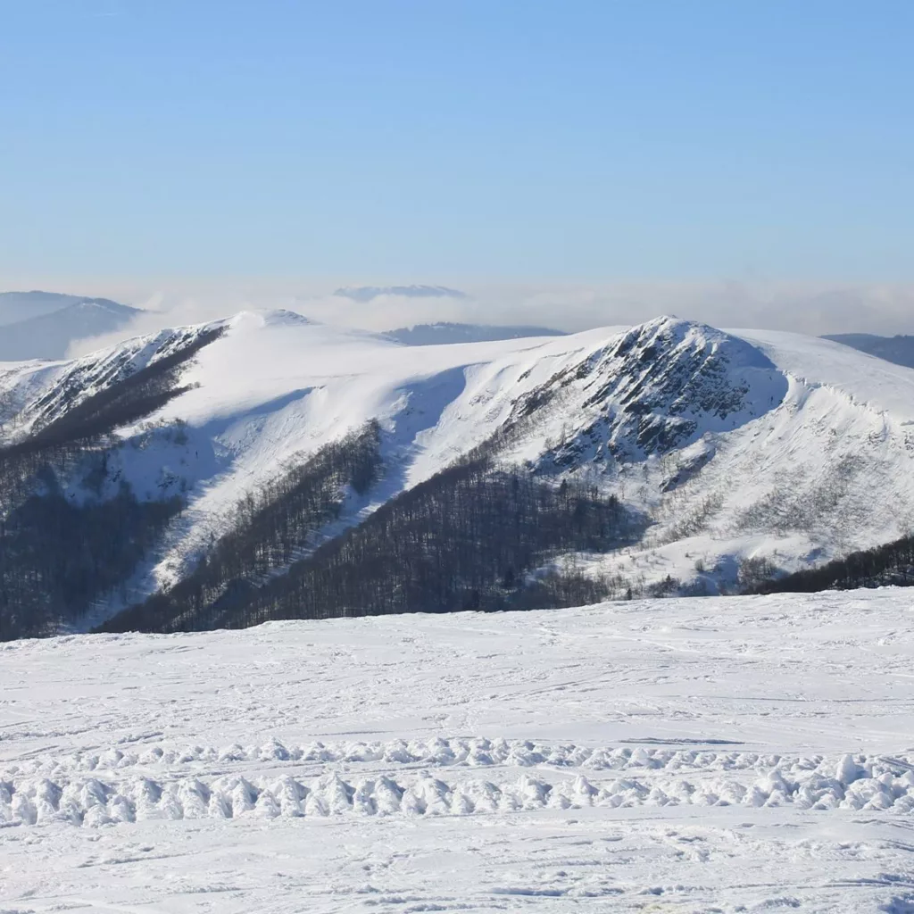 Vue sur le Rothenbachkopf depuis les pistes de ski du Kastelberg